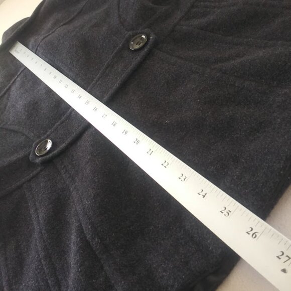 St. John's Bay women's size L black cashmere blend pea coat - Picture 7 of 16